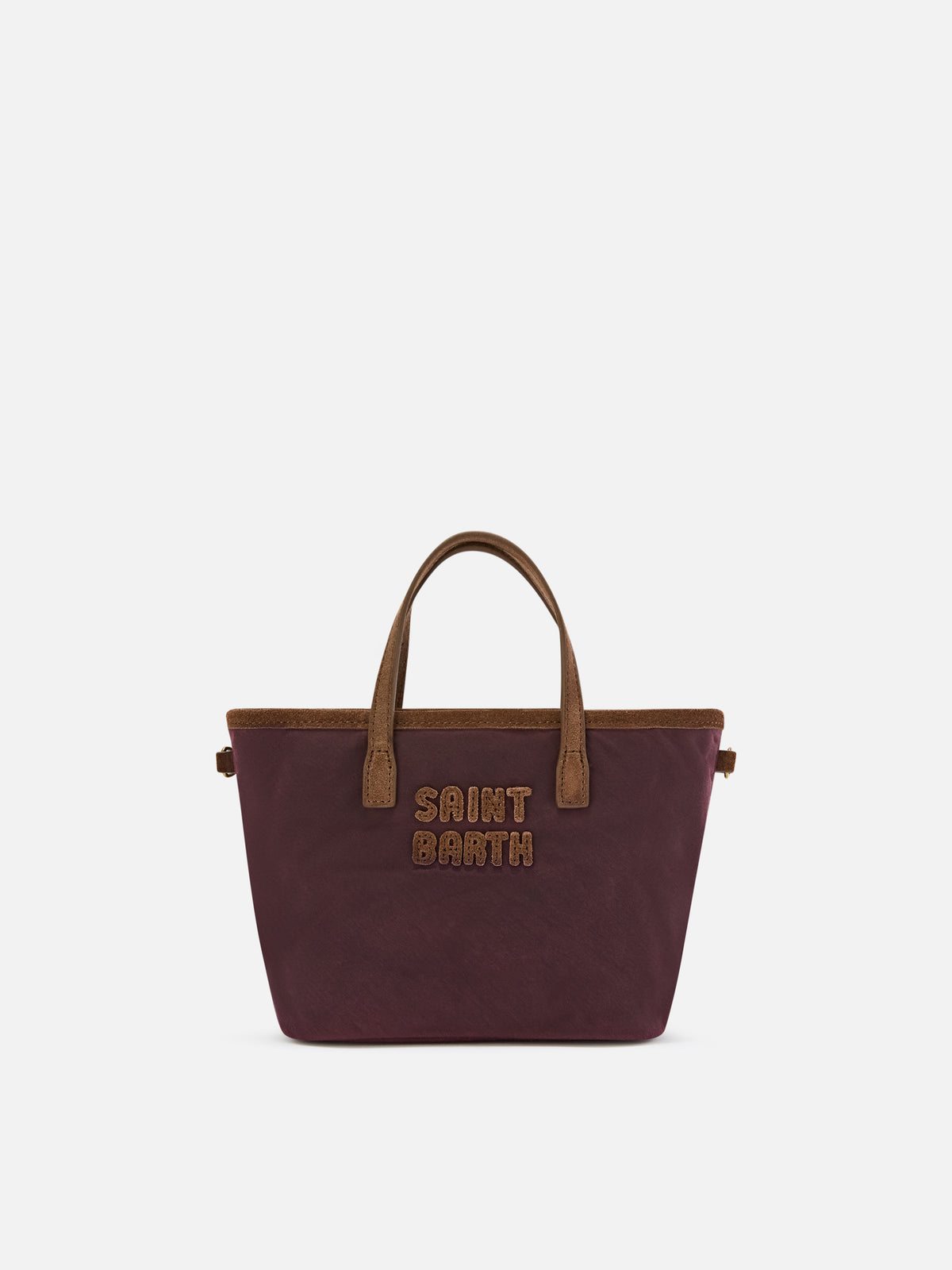 Sac Mini City Bordeaux ciré avec broderie logo 