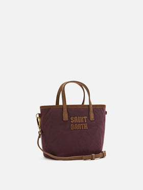 Sac Mini City Bordeaux ciré avec broderie logo 