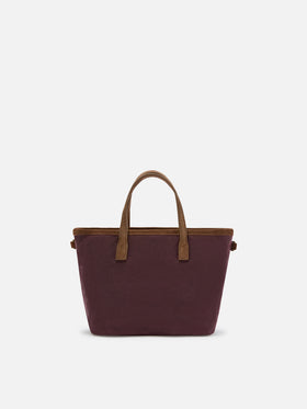 Sac Mini City Bordeaux ciré avec broderie logo 