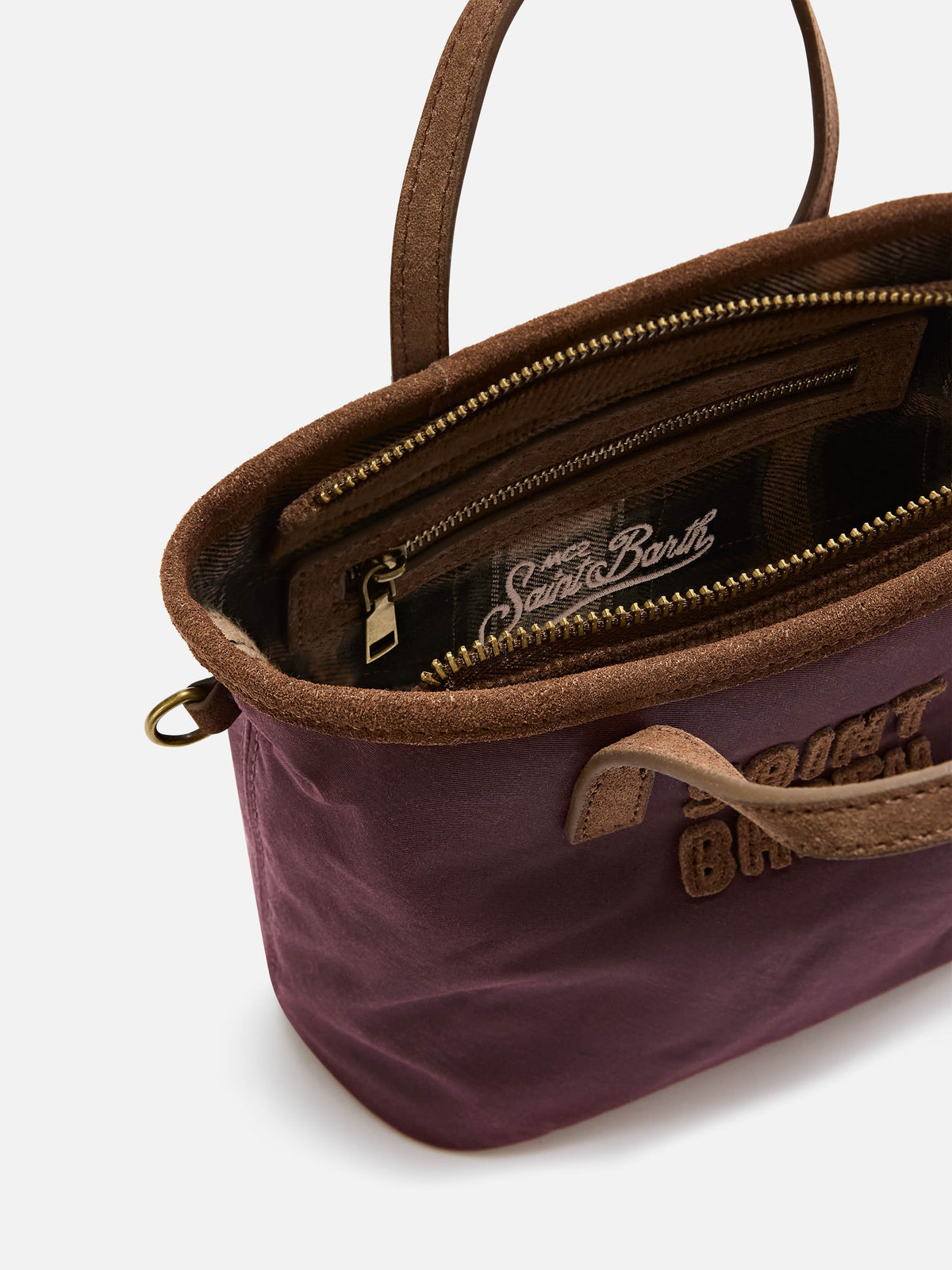 Sac Mini City Bordeaux ciré avec broderie logo 
