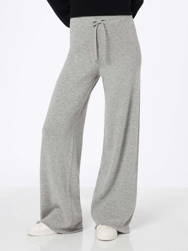 Pantaloni da donna in maglia grigio mélange Cabon