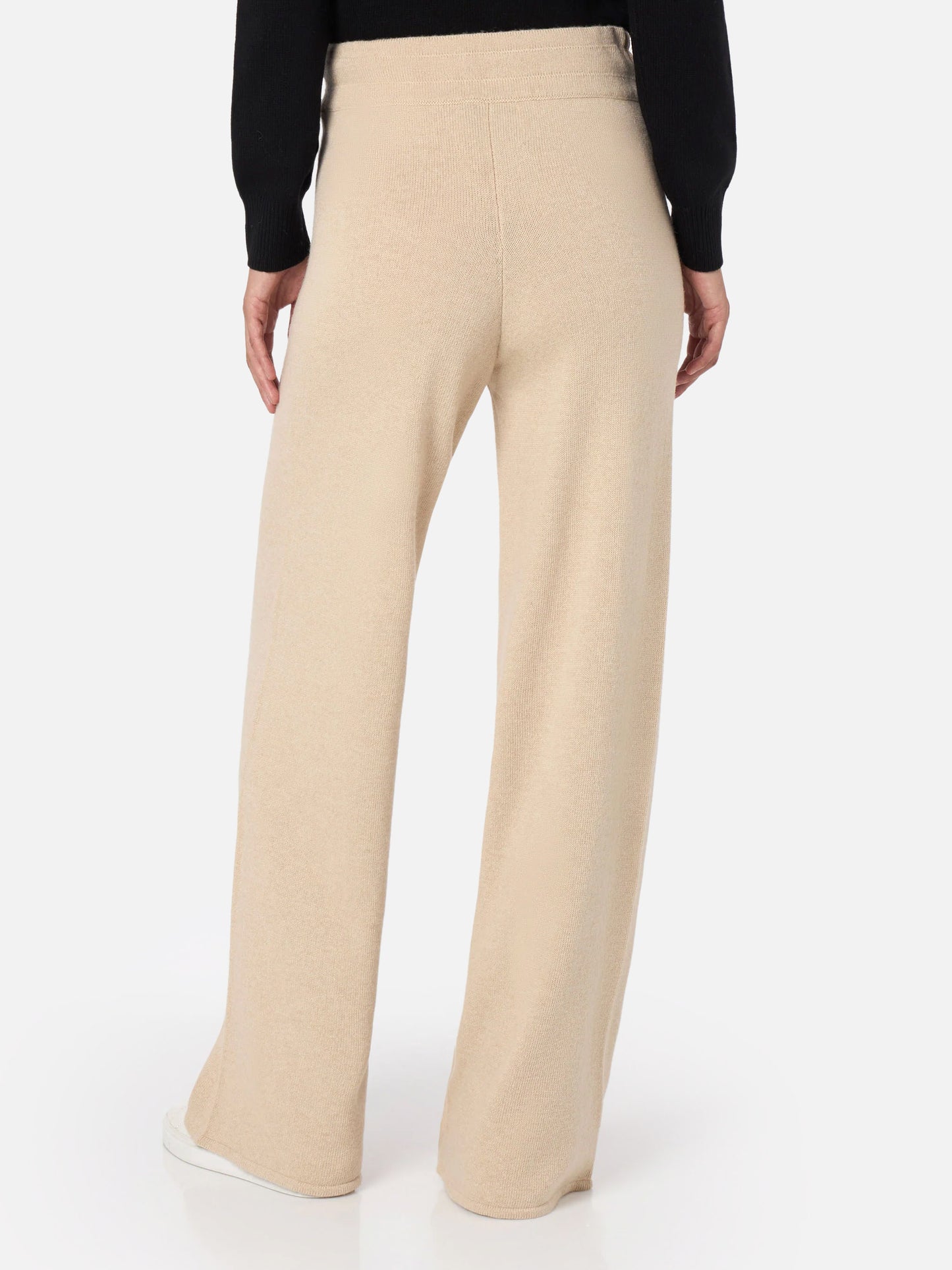 Pantaloni da donna beige in maglia Cambon