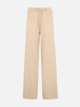 Pantaloni da donna beige in maglia Cambon