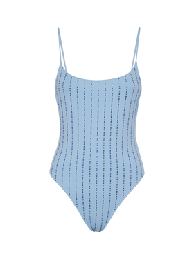 One-piece swimsuit Cecille with rhinestone striped embellishment