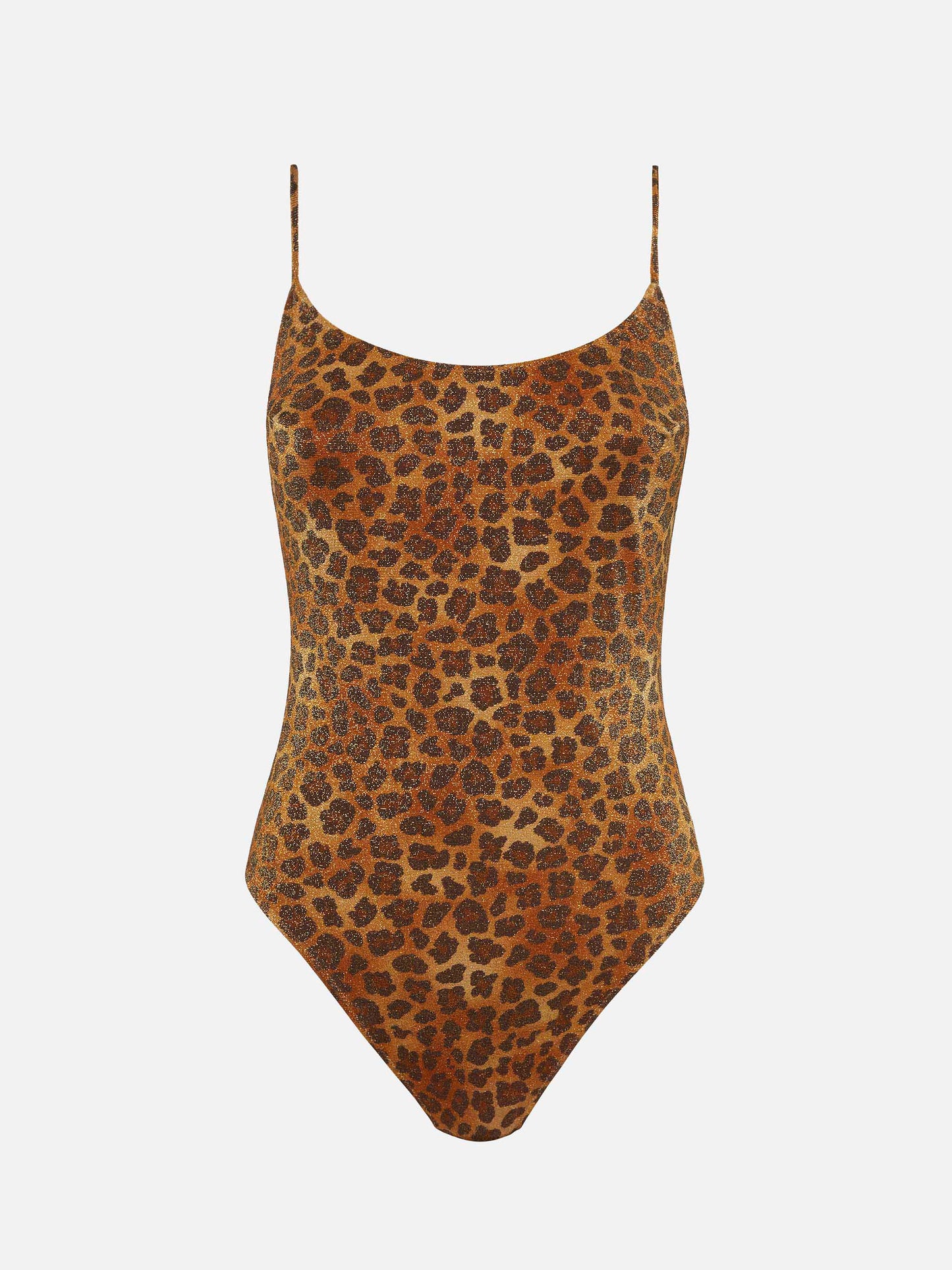 Lurex one-piece swimsuit Cecille with animalier print