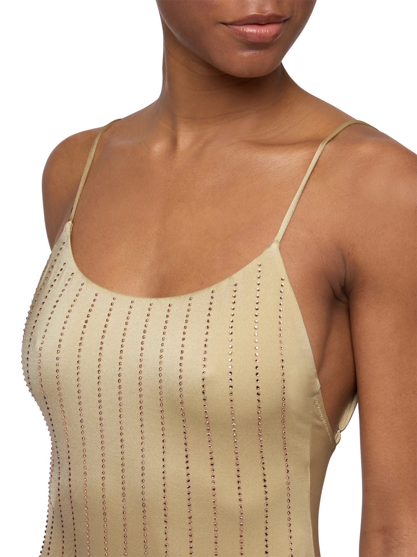 Cecille costume intero con strass a righe