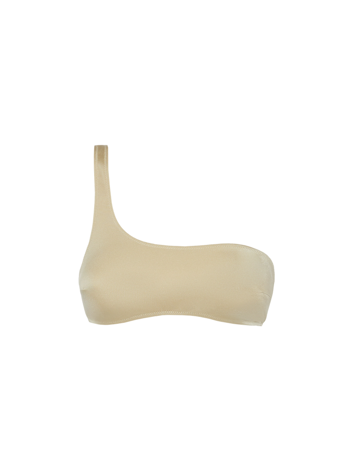 Celestine – Schimmerndes, goldenes One-Shoulder-Bralette-Top