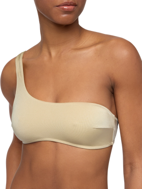 Celestine – Schimmerndes, goldenes One-Shoulder-Bralette-Top