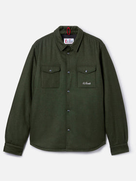 Wooly green overshirt Chalet with St. Barth embroidery