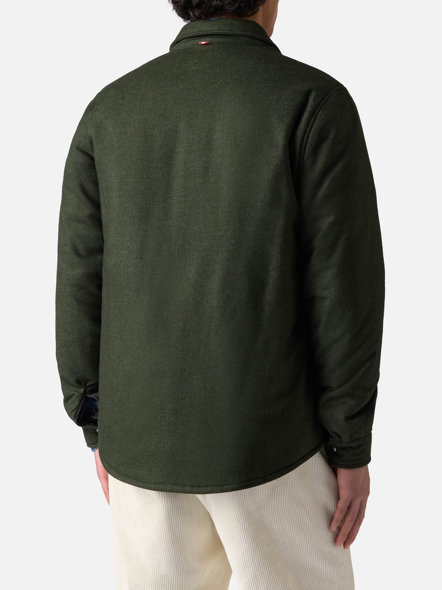 Wooly green overshirt Chalet with St. Barth embroidery