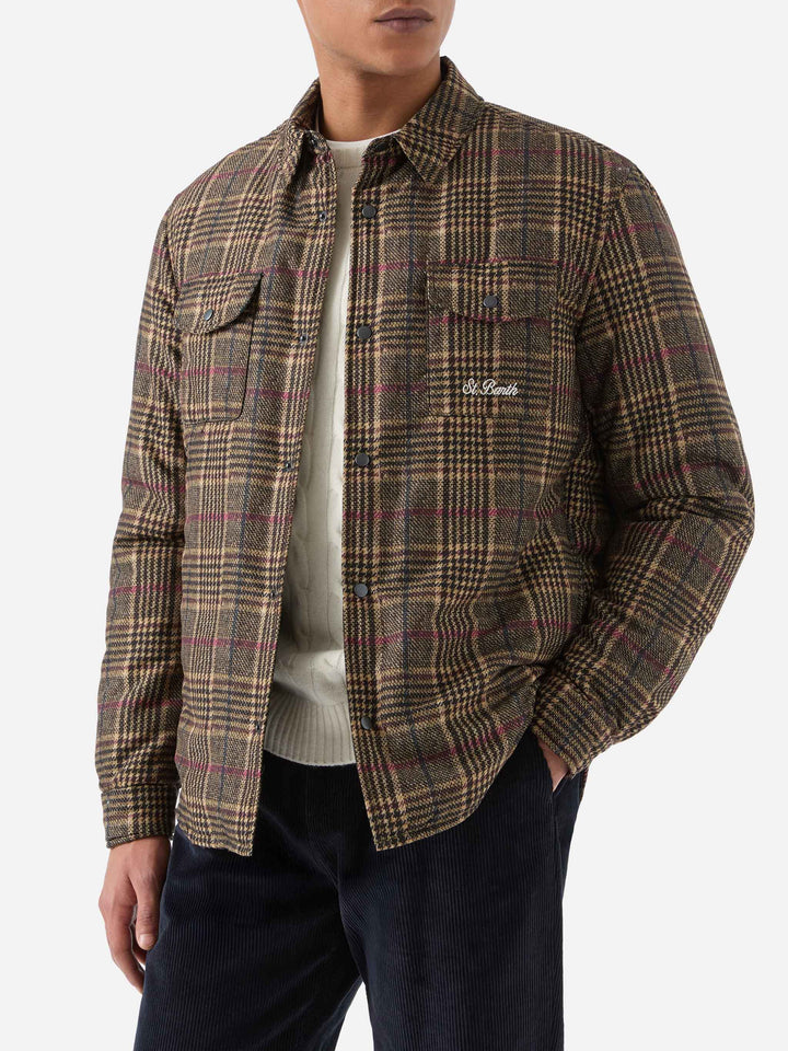 Overshirt Chalet aus technischem Stoff mit Prince of Wales-Print