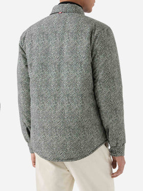 Sovracamicia in tessuto tecnico Chalet con stampa a spina di pesce