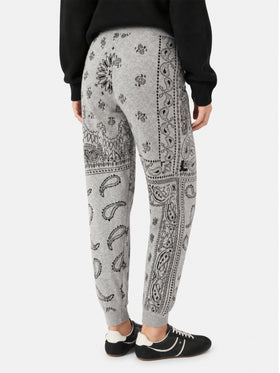 Pantaloni jogger da donna in maglia con jacquard bandana