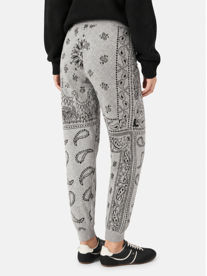 Pantalon de survêtement en maille Charlie avec imprimé bandana gris 