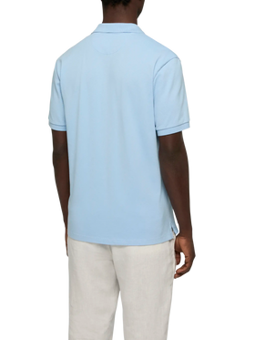 Light blue cotton piquet buttonless polo shirt Charles