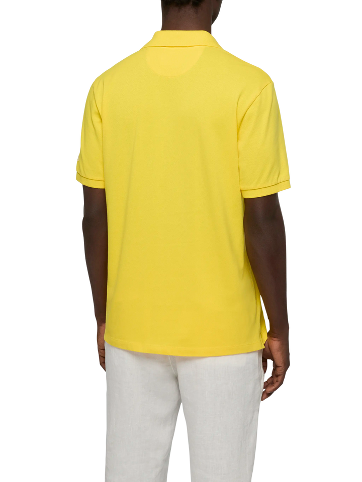 Yellow cotton piquet buttonless polo shirt Charles