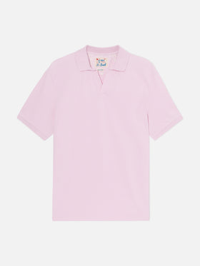 Polo Charles in piquet di cotone rosa