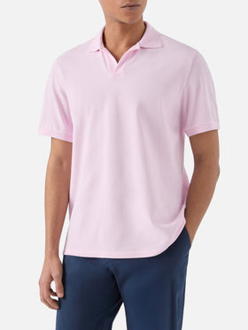 Polo Charles in piquet di cotone rosa