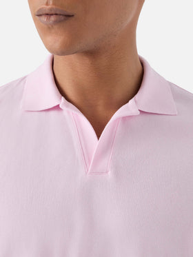 Polo Charles in piquet di cotone rosa