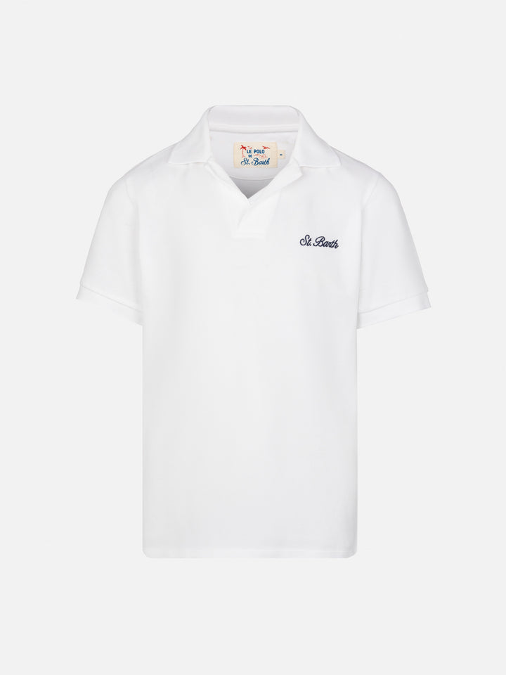 White cotton piquet polo shirt Charles Jr