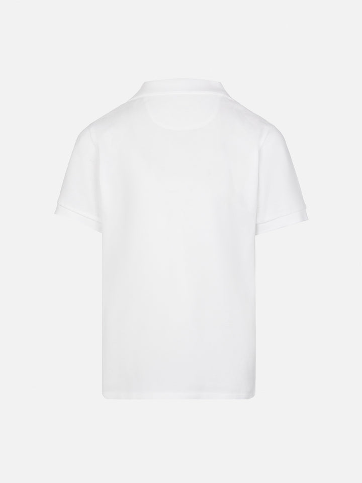 White cotton piquet polo shirt Charles Jr
