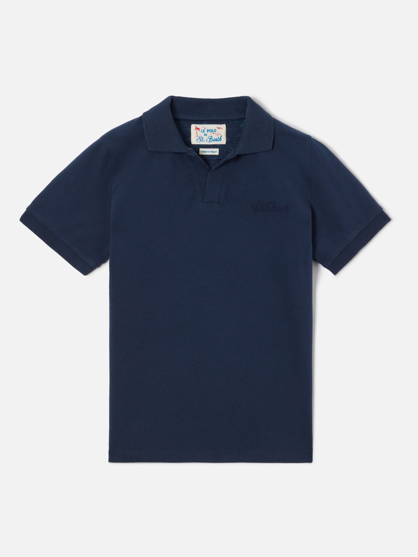 Polo Charles Jr in piquet blu navy