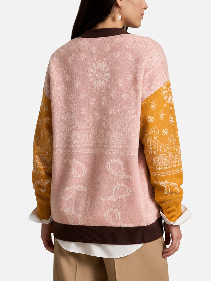 Cardigan en mélange de cachemire Chloe à imprimé bandana multicolore 
