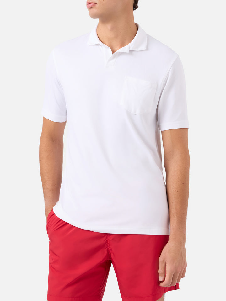 Camber cream technical piqué polo shirt