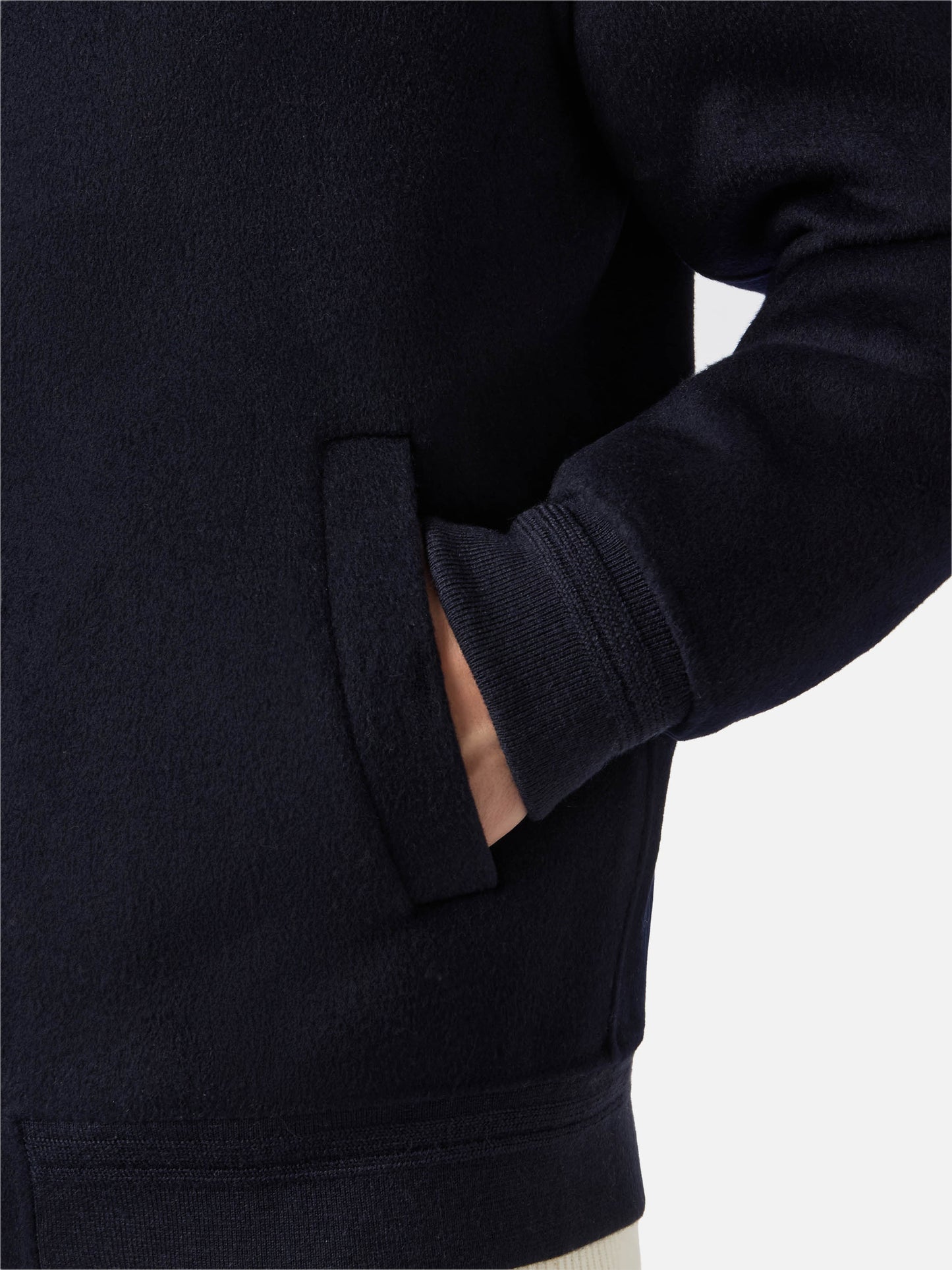 Bomber Camden in lana blu sfoderato 