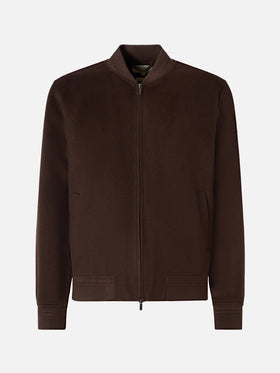 Unlined Camden wool bomber in brown