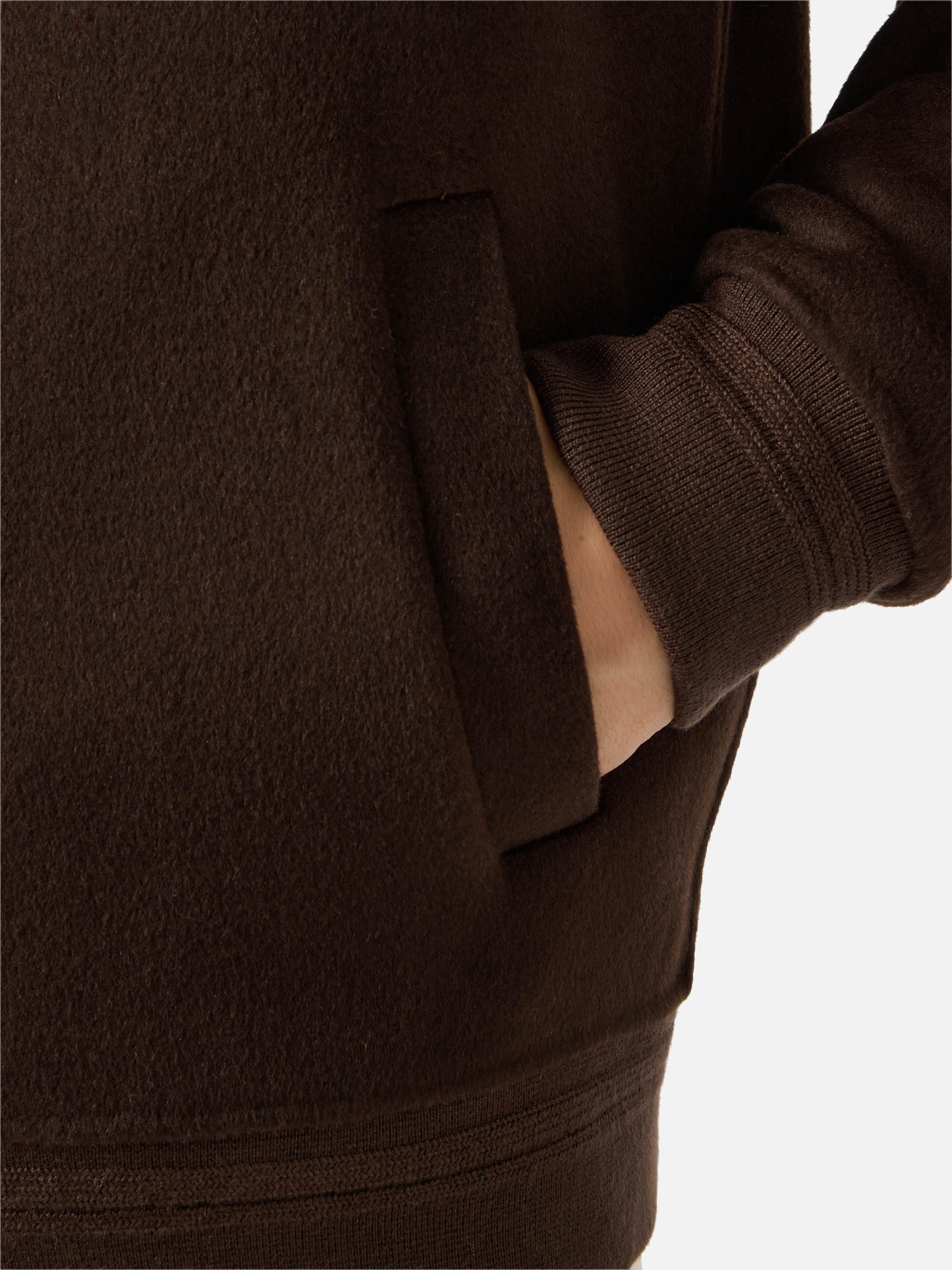 Unlined Camden wool bomber in brown