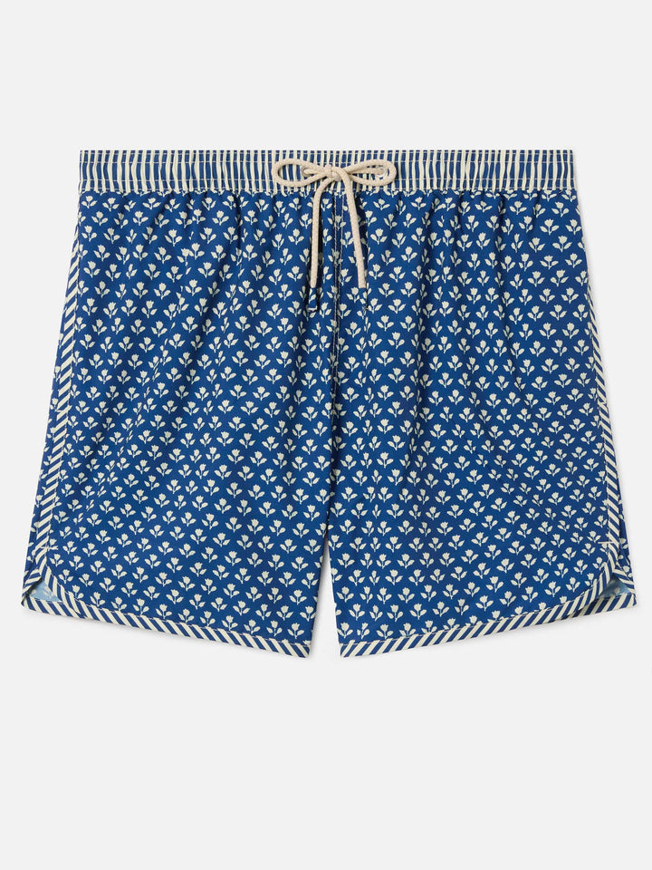 Comporta swim shorts with batik floral print