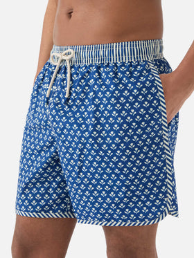 Comporta swim shorts with batik floral print