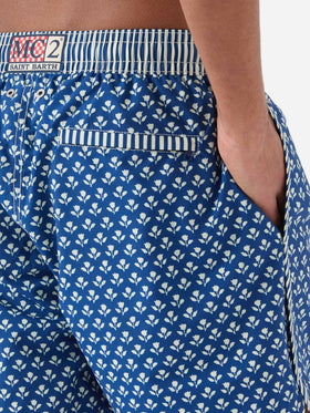 Comporta swim shorts with batik floral print