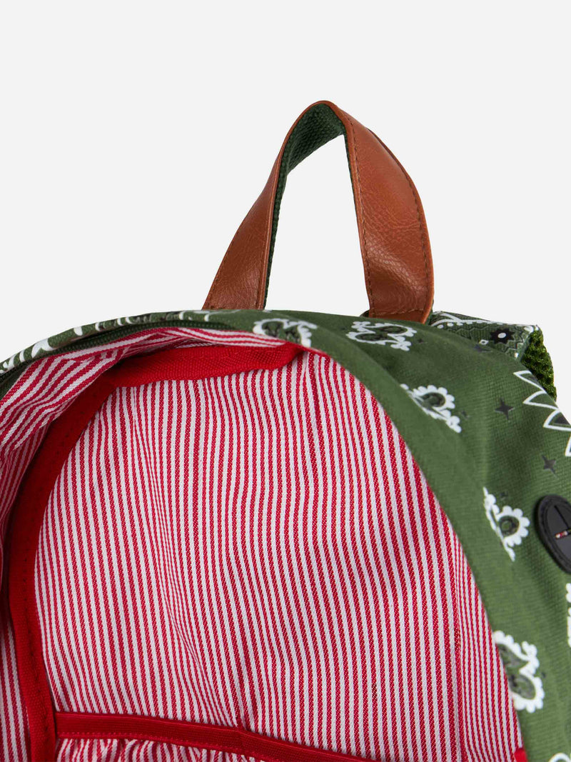 Canvas-Rucksack Cody mit grünem Bandanna-Print