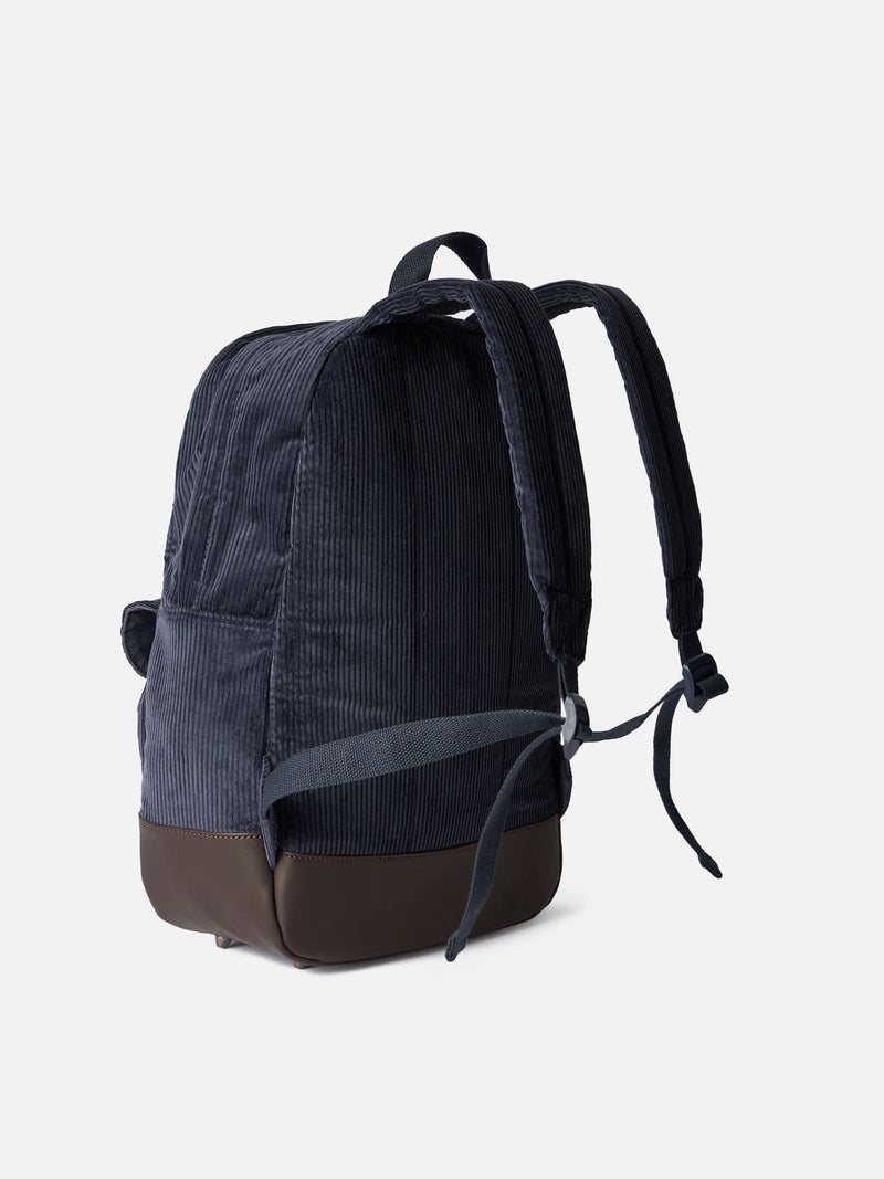 Blue corduroy backpack sale