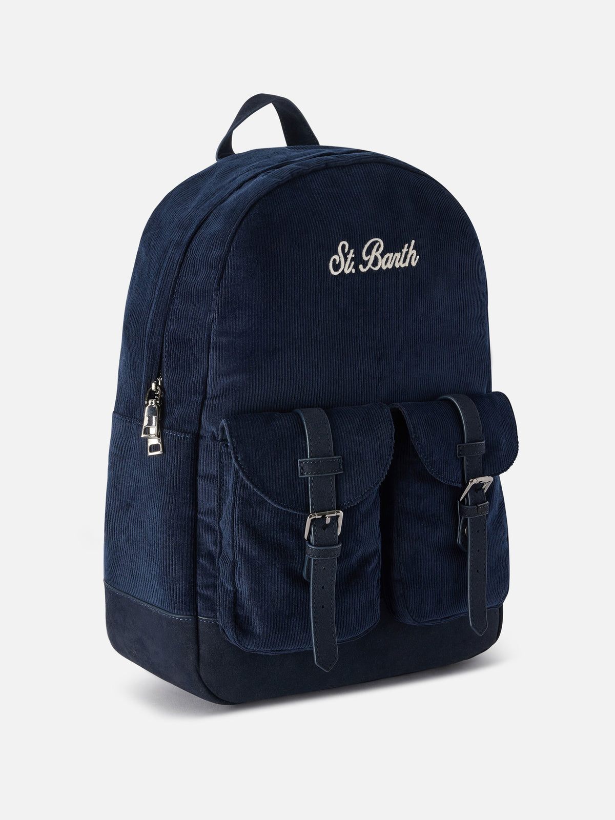 Marineblauer blue Cody Cord-Rucksack mit Logostickerei 