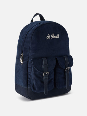 Marineblauer blue Cody Cord-Rucksack mit Logostickerei 