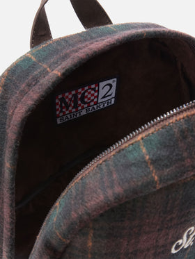 Cody wool blend backpack with tartan pattern