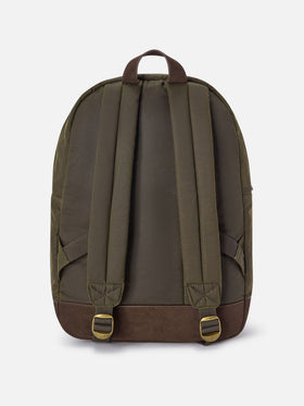 Gewachster Rucksack in Military Green Cody mit Logostickerei 