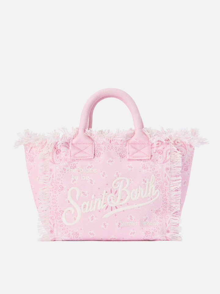 Pink canvas Colette bag with bandana print