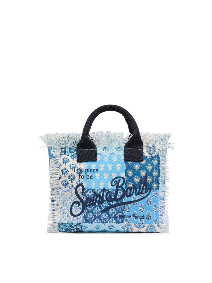 Borsa Colette in canvas di cotone con stampa patch floreale