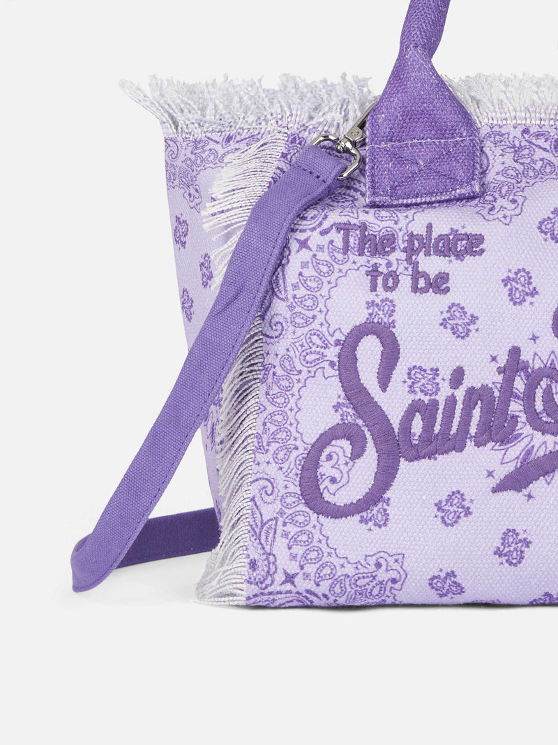 Lilac bandanna cotton canvas Colette handbag
