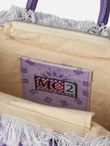 Lilafarbene Colette-Handtasche aus Baumwollcanvas