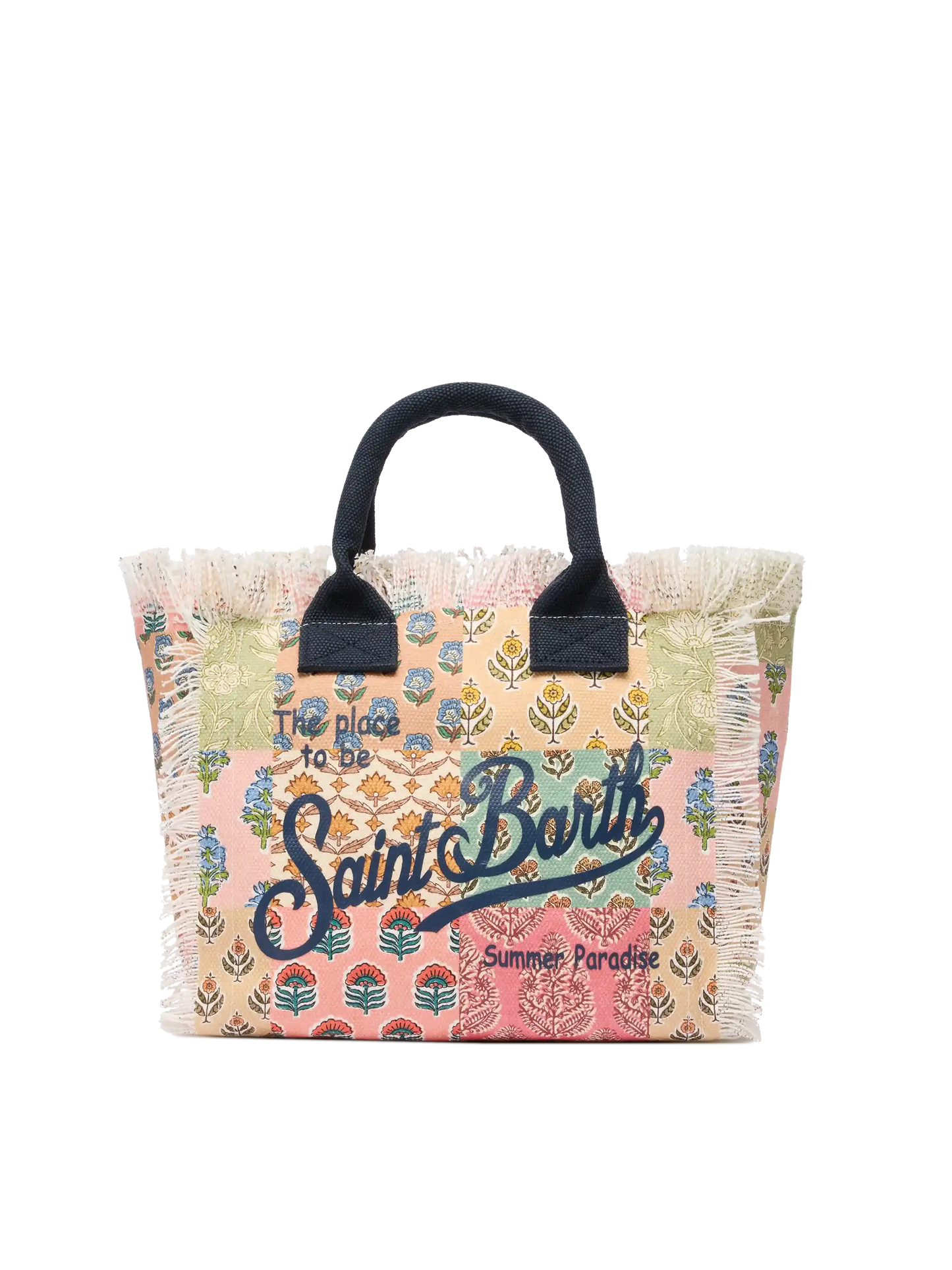 Handtasche Colette aus Baumwollcanvas mit Blumenpatch-Print