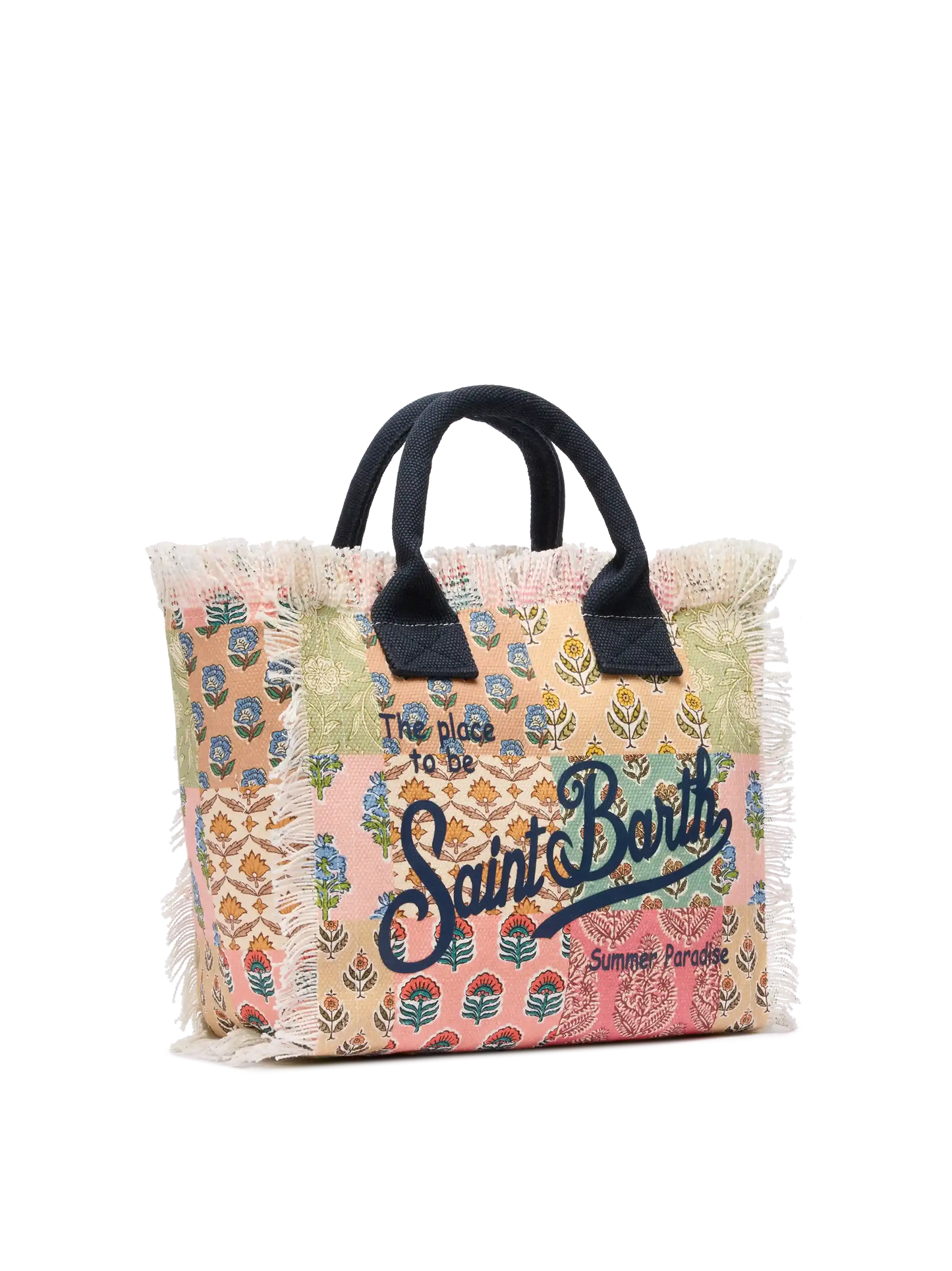 Handtasche Colette aus Baumwollcanvas mit Blumenpatch-Print