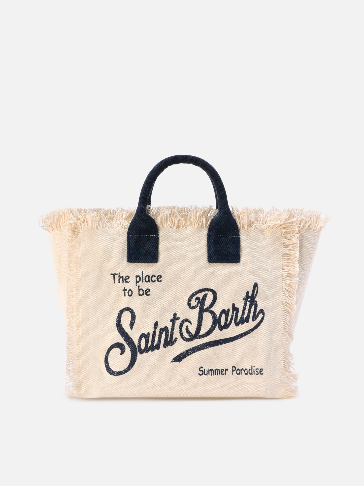 Borsa Colette bianca in canvas con frange