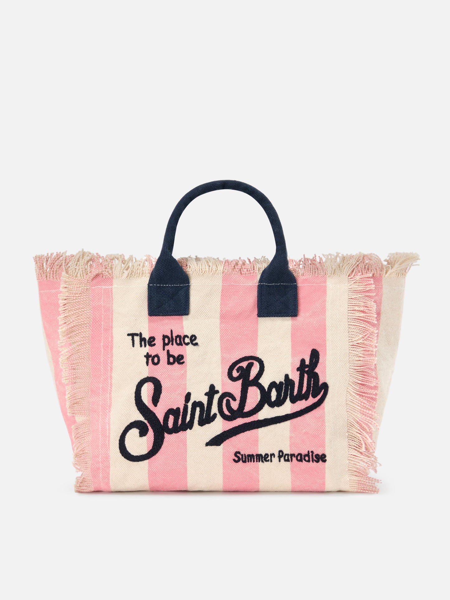 Borsa Colette in canvas a righe rosa