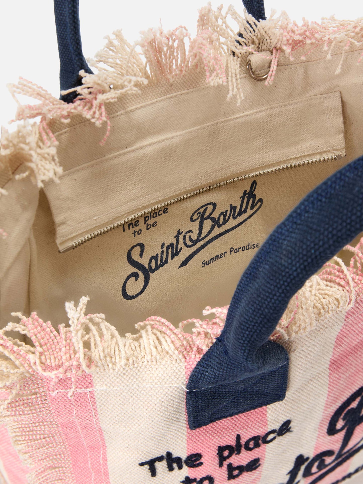 Borsa Colette in canvas a righe rosa