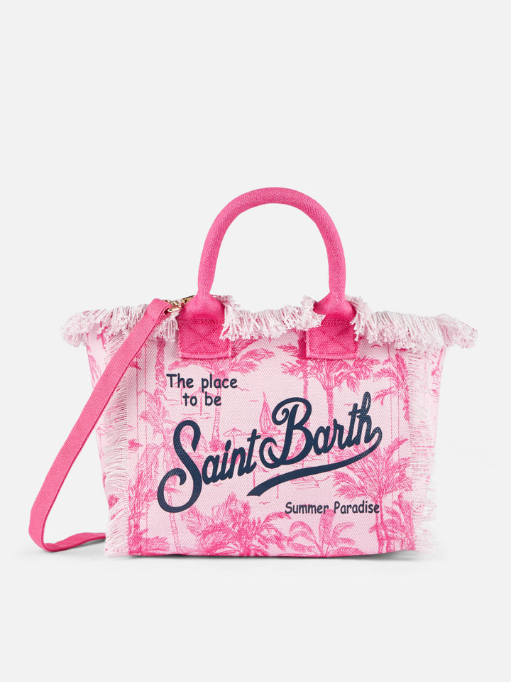 Colette cotton canvas handbag with toile de jouy print - MC2 Saint Barth